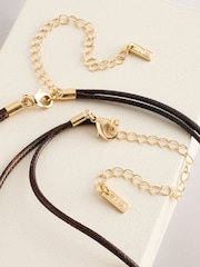 Brown Corded Wrap Around Necklace - Image 5 of 5