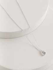 Silver Tone Heart Necklace - Image 1 of 4