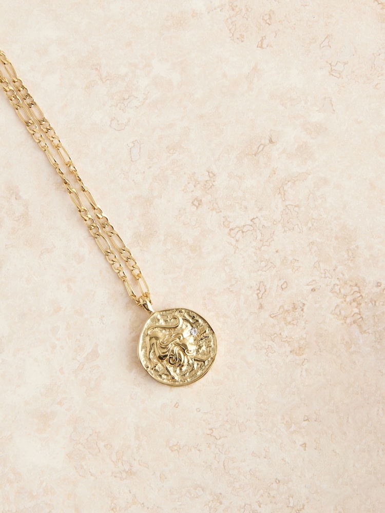 Gold Tone Stainless Steel Zodiac Necklace - Image 13 of 14