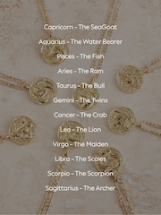 Gold Tone Waterproof Stainless Steel Zodiac Necklace - Image 20 of 20