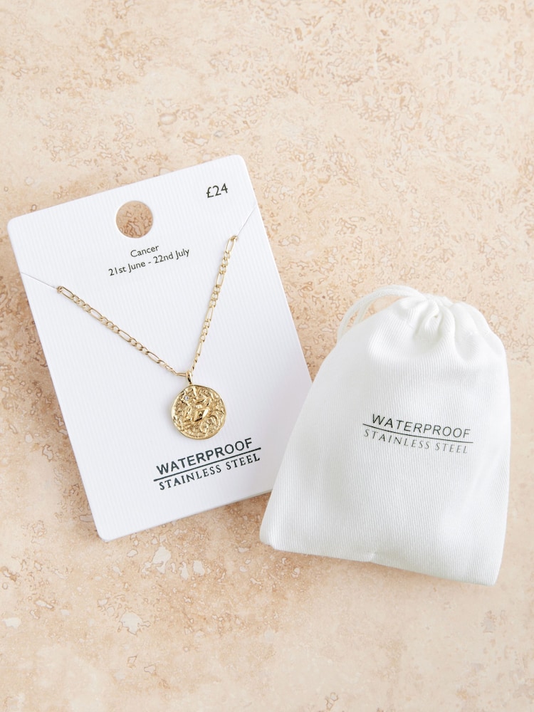 Gold Tone Stainless Steel Zodiac Necklace - Image 8 of 14