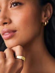 Gold Tone Stainless Steel Rectangular Signet Ring - Image 6 of 10