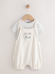 Panda gris - Baby Jersey Dungaree and Bodysuit Set (0mths-2yrs) - Imagen 1 de 14