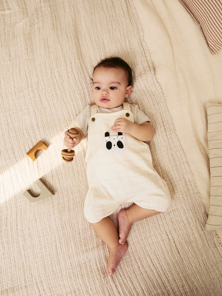 Panda gris - Baby Jersey Dungaree and Bodysuit Set (0mths-2yrs) - Imagen 2 de 14