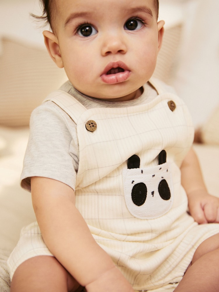 Сіра панда - Baby Jersey Dungaree and Bodysuit Set (0mths-2yrs) - Image 5 of 14