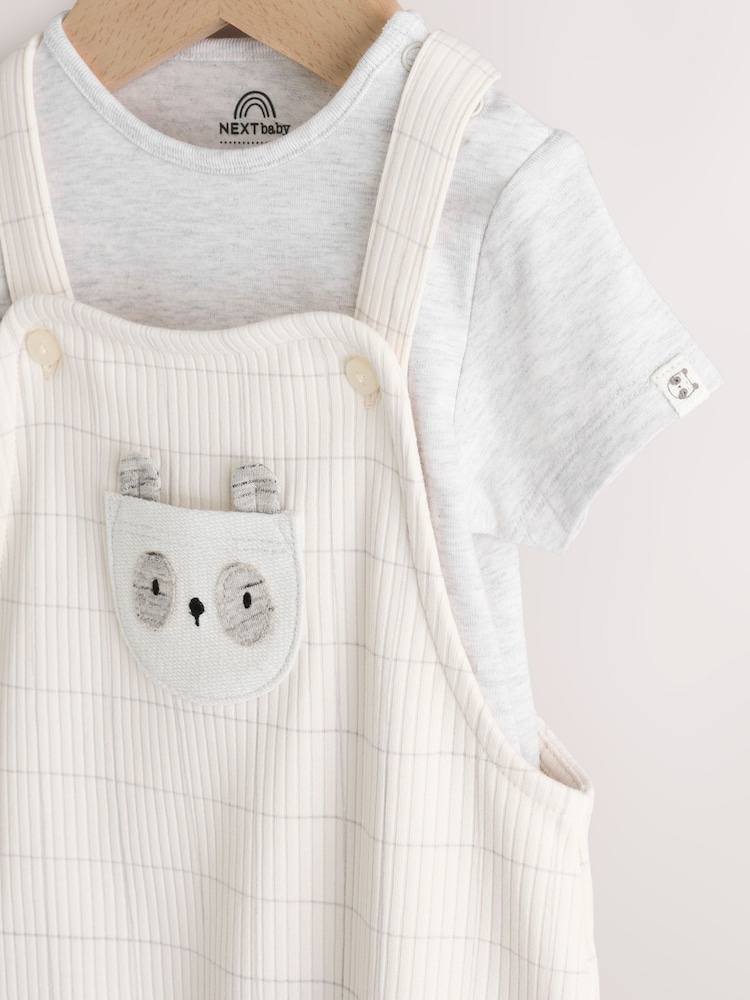 Сіра панда - Baby Jersey Dungaree and Bodysuit Set (0mths-2yrs) - Image 8 of 14