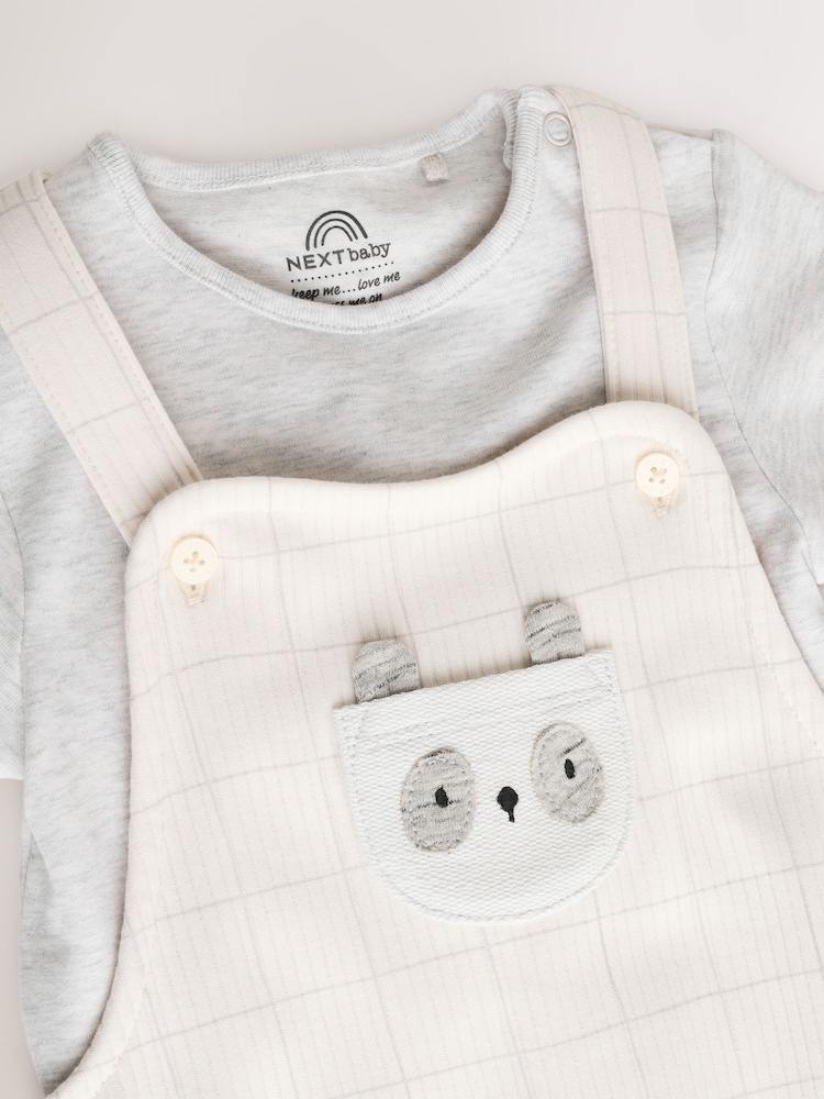 Сіра панда - Baby Jersey Dungaree and Bodysuit Set (0mths-2yrs) - Image 9 of 14