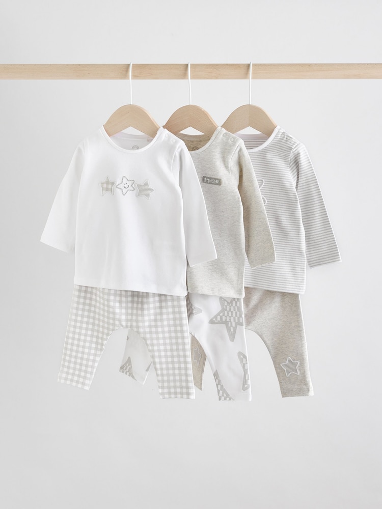 Grey Star Tops and Leggings Baby Set 6 Pack (0mths-2yrs) - Image 1 of 15