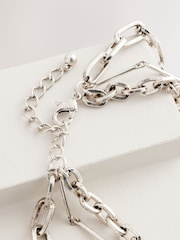 Silver Tone Multi Layer Charm Necklace - Image 5 of 5