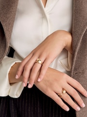 Gold Tone Chunky Swirl Rings 2 Pack - Image 2 of 3