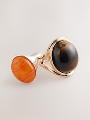 Gold Tone Tigers Eye Chunky Rings 2 Pack - Image 4 of 4