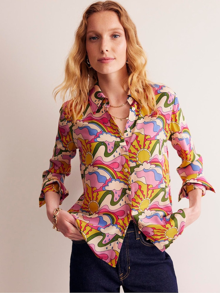 Boden Yellow Sienna Silk Shirt - Image 1 of 5 Boden Yellow Sienna Silk Shirt - Image 1 of 5