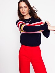 Boden Blue Eva Cashmere Crew Neck Jumper - Image 1 of 6