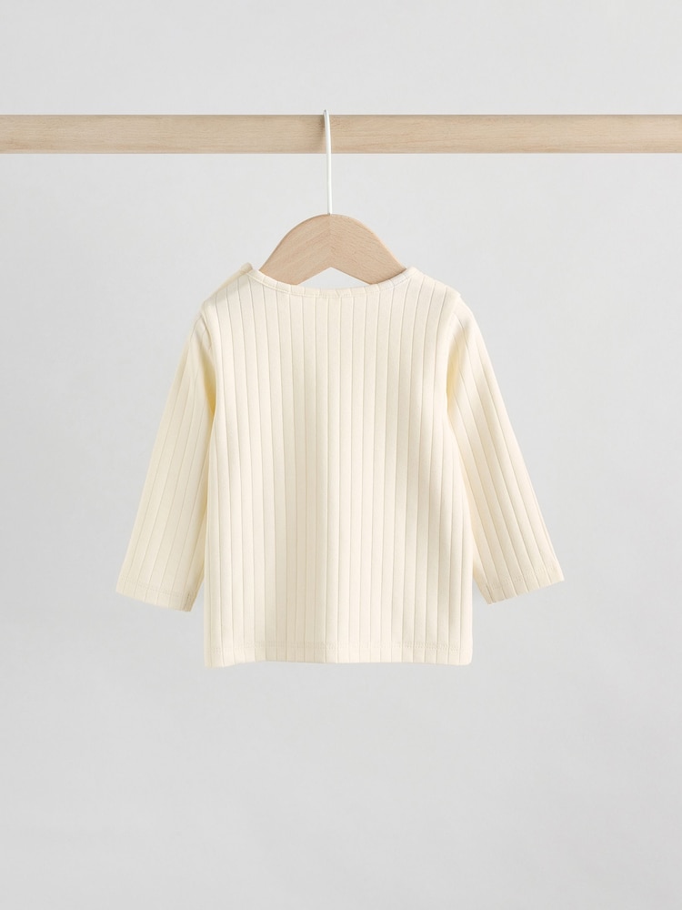Cream/ Siva Slogan Hello World - Beba Top i Helanke Set 2 Pieces (0mths-2god) - Image 6 of 12