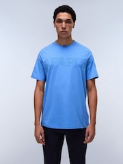 Napapijri Ambra blaues Kurzarm-T-Shirt aus 100 % Baumwolle - Bild 1 von 6