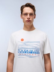 Napapijri Buti Short Sleeve 100% Cotton White T-Shirt - Image 3 of 6