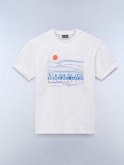 Napapijri Buti Short Sleeve 100% Cotton White T-Shirt - Image 4 of 6