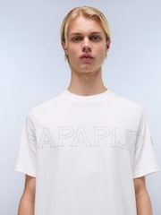 Camiseta blanca de algodón 100 % y manga corta Ambra de Napapijri - Imagen 1 de 7