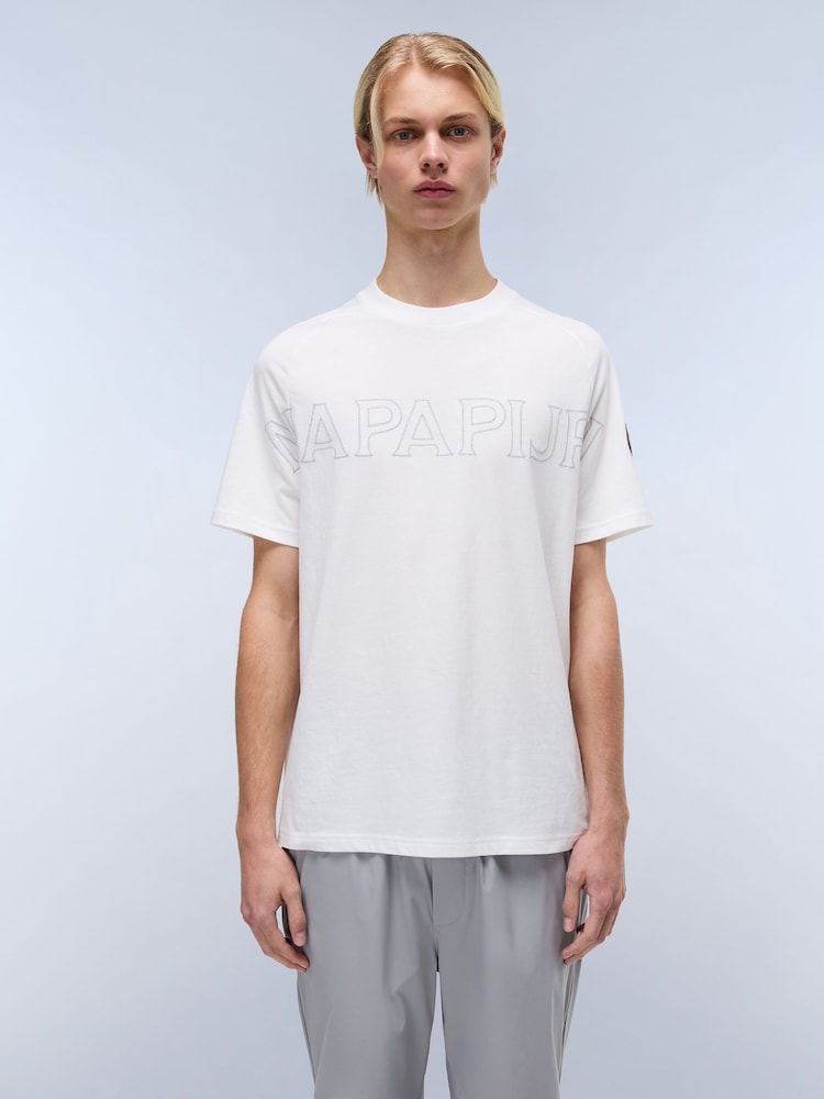 Camiseta blanca de algodón 100 % y manga corta Ambra de Napapijri - Imagen 2 de 7
