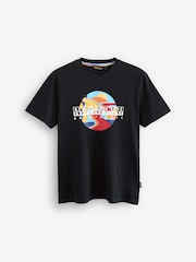 Napapijri Valdor Short Sleeve 100% Cotton Black T-Shirt - Image 1 of 1