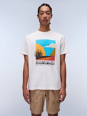 Napapijri Arbia Short Sleeve 100% Cotton White T-Shirt - Image 1 of 5