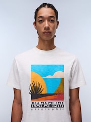Napapijri Arbia Short Sleeve 100% Cotton White T-Shirt - Image 3 of 5