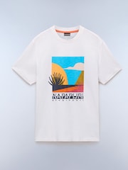 Napapijri Arbia Short Sleeve 100% Cotton White T-Shirt - Image 4 of 5