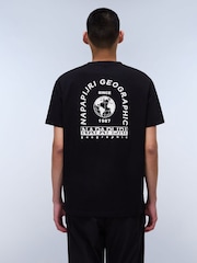 Napapijri Dati Short Sleeve 100% Cotton Black T-Shirt - Image 2 of 7