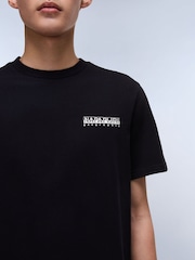Napapijri Dati Short Sleeve 100% Cotton Black T-Shirt - Image 3 of 7