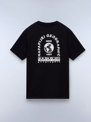 Napapijri Dati Short Sleeve 100% Cotton Black T-Shirt - Image 6 of 7