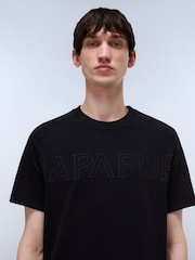 Napapijri Ambra Short Sleeve 100% Cotton Black T-Shirt - Image 3 of 7