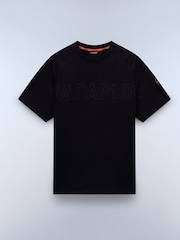 Napapijri Ambra Short Sleeve 100% Cotton Black T-Shirt - Image 5 of 7