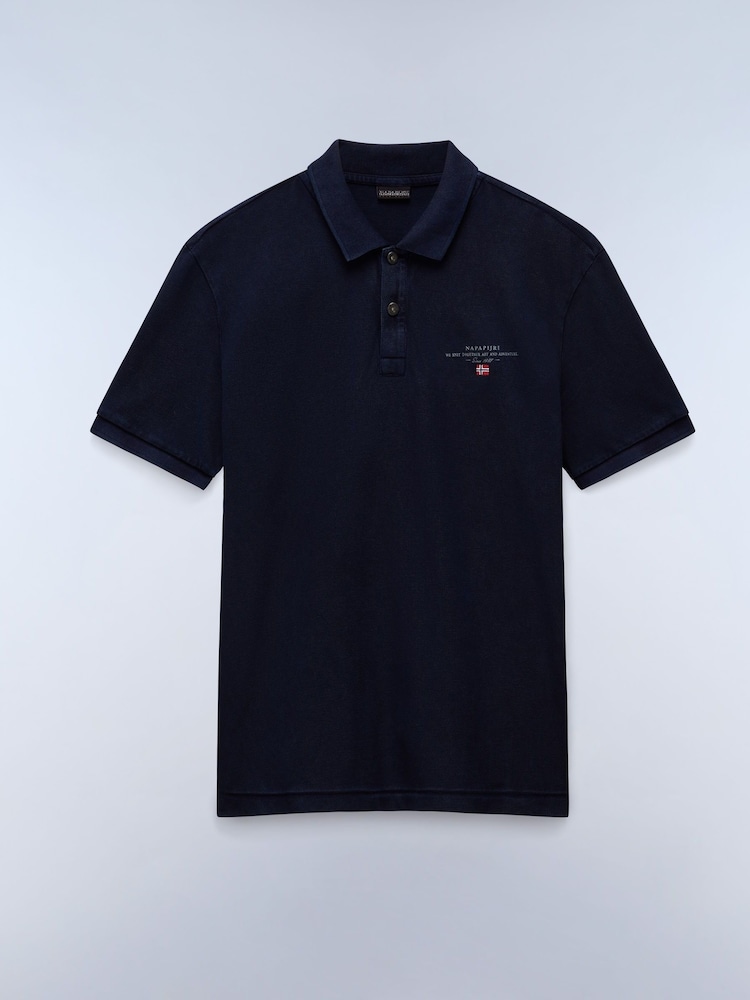 Napapijri Blue 100% Cotton Elbas Short Sleeve Polo Shirt - Image 4 of 6