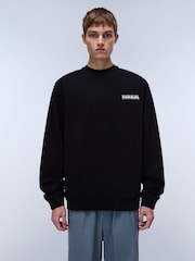 Napapijri Sovana Crew Neck 100% Cotton Black Sweatshirt - Image 1 of 6