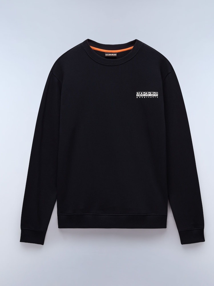 Napapijri Sovana Crew Neck 100% Cotton Black Sweatshirt - Image 5 of 6