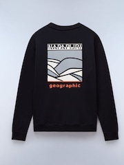 Napapijri Sovana Crew Neck 100% Cotton Black Sweatshirt - Image 6 of 6