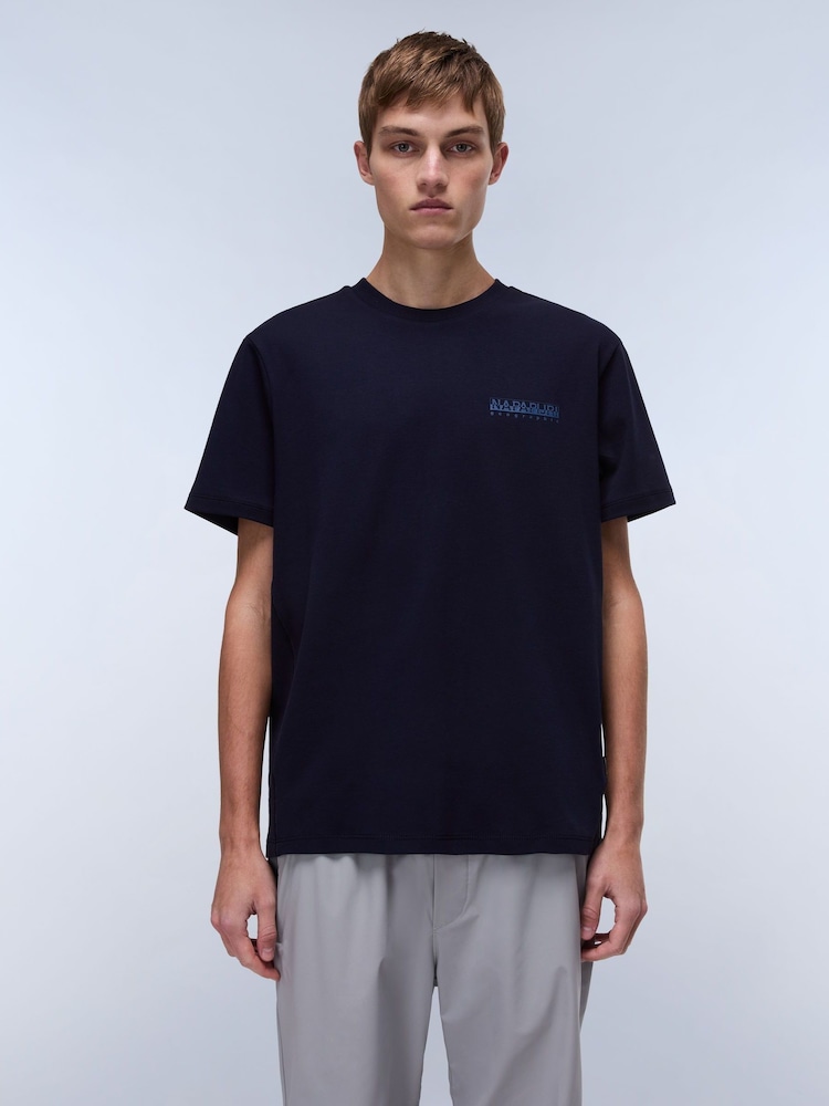 Napapijri Blue Vanni Short Sleeves 100% Cotton T-Shirt - Bild 1 von 6