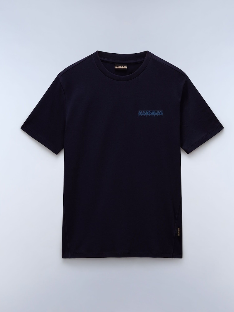 Napapijri Blue Vanni Short Sleeves 100% Cotton T-Shirt - Image 5 of 6