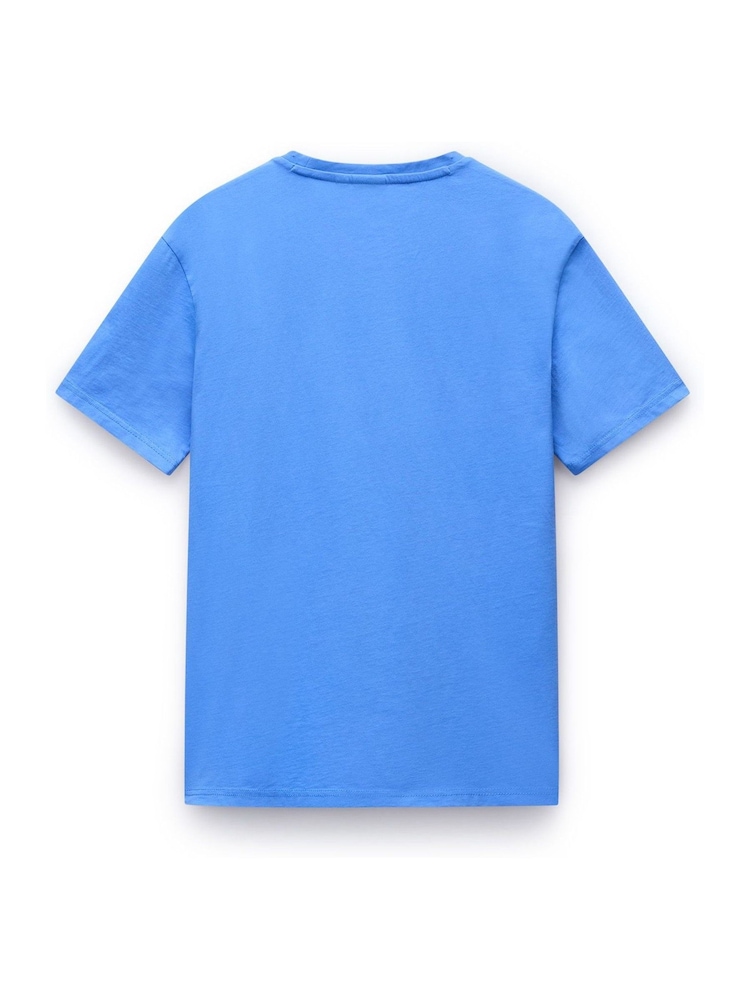 Napapijri Blue 100% Cotton Salis Short Sleeve T-Shirt - Image 2 of 3 Napapijri Blue 100% Cotton Salis Short Sleeve T-Shirt - Image 2 of 3