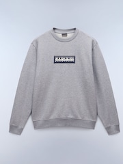 Napapijri Grey Box Logo Crew Neck Sweatshirt - Image 4 of 5