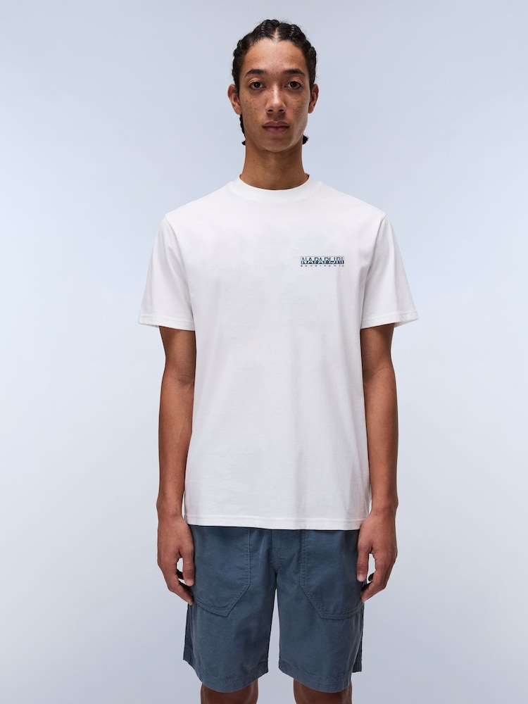 Napapijri Dati Short Sleeve 100% Cotton White T-Shirt - Image 1 of 6