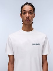 Napapijri Dati Short Sleeve 100% Cotton White T-Shirt - Image 3 of 6