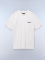 Napapijri Dati Short Sleeve 100% Cotton White T-Shirt - Image 4 of 6