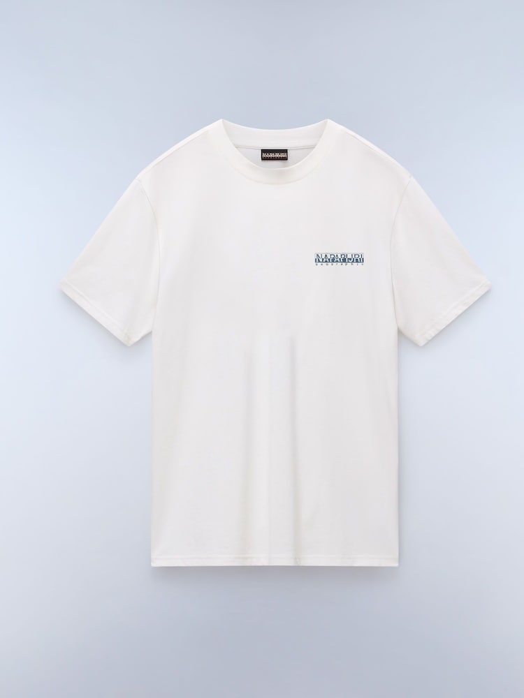 Napapijri Dati Short Sleeve 100% Cotton White T-Shirt - Image 4 of 6