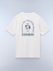 Napapijri Dati Short Sleeve 100% Cotton White T-Shirt - Image 5 of 6