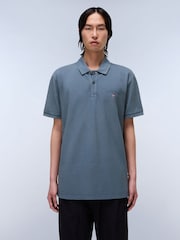 Napapijri Blue Elbas Short Sleeve 100% Cotton Polo Shirt - Image 1 of 6
