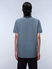 Napapijri Blue Elbas Short Sleeve 100% Cotton Polo Shirt - Image 2 of 6