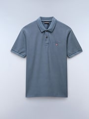 Napapijri Blue Elbas Short Sleeve 100% Cotton Polo Shirt - Image 4 of 6