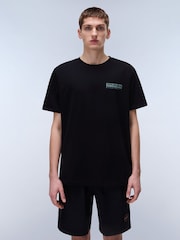 Napapijri Vignoni Back Printed Short Sleeve 100% Cotton Black T-Shirt - Image 1 of 6