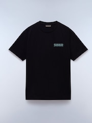 Napapijri Vignoni Back Printed Short Sleeve 100% Cotton Black T-Shirt - Image 4 of 6